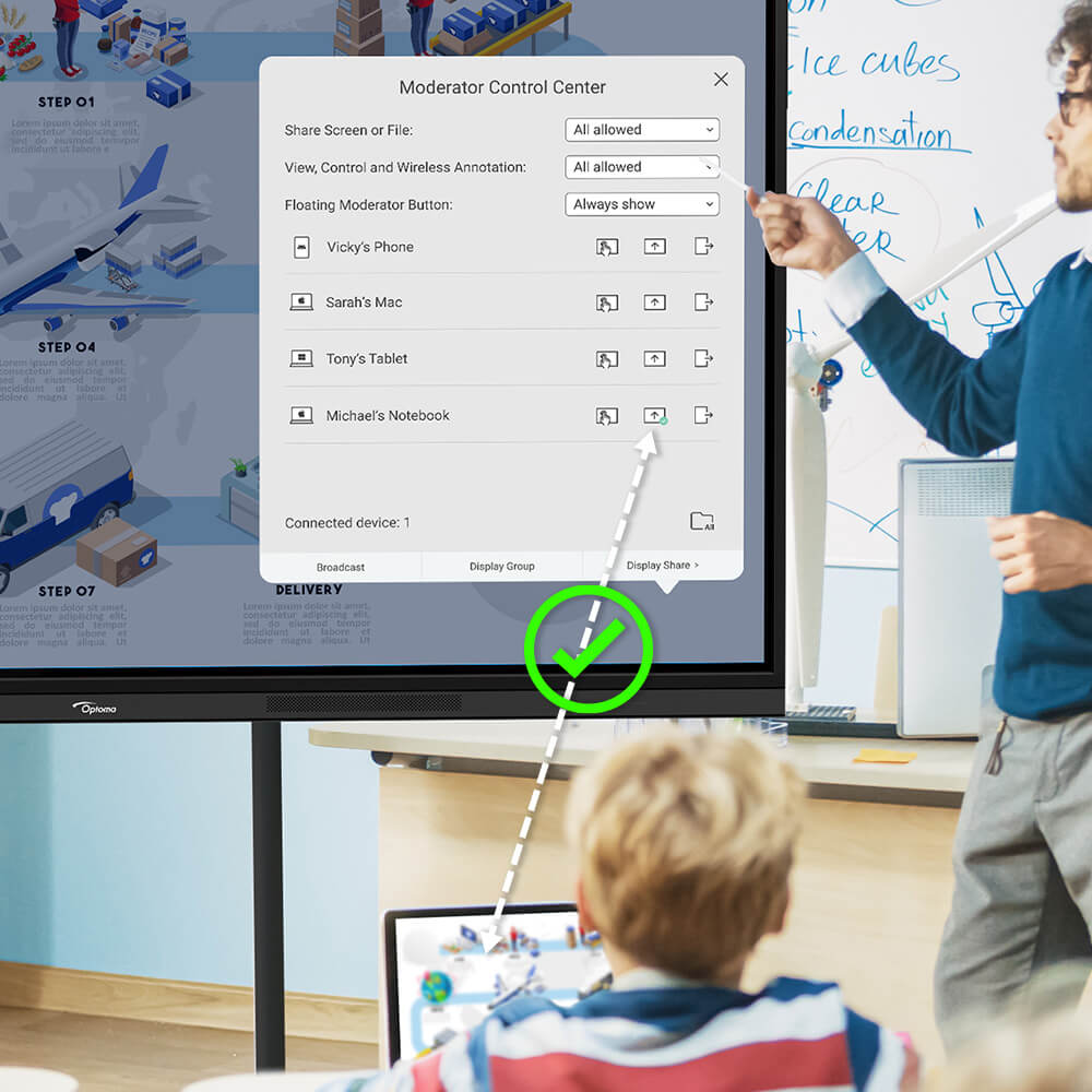 Display Share 2 Moderator control for classrooms 